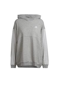 Adidas - Bluza damska adidas Essentials Cotton 3-Stripes. Kolor: szary, biały, wielokolorowy. Sport: fitness, piłka nożna, joga i pilates