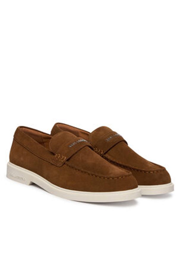 Karl Lagerfeld - KARL LAGERFELD Półbuty Kori KL21412 Brązowy. Kolor: brązowy. Materiał: skóra, zamsz