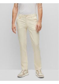 BOSS - Boss Spodnie materiałowe 50470813 Beżowy Slim Fit. Kolor: beżowy. Materiał: bawełna #1