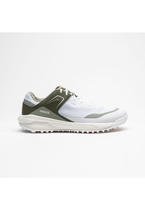 INESIS - Buty do golfa męskie Inesis WW500. Kolor: wielokolorowy, biały, brązowy, beżowy, zielony. Materiał: mesh, materiał. Sport: golf