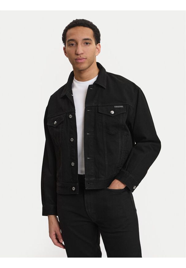 Calvin Klein Jeans Kurtka jeansowa 90S Ck Classic LV04RF706G Czarny Regular Fit. Kolor: czarny. Materiał: bawełna