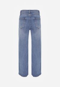 Renee - Niebieskie Jeansy High Waist Wide Leg z Bawełny Astethelia. Stan: podwyższony. Kolekcja: plus size. Kolor: niebieski. Długość: długie. Wzór: gładki #2