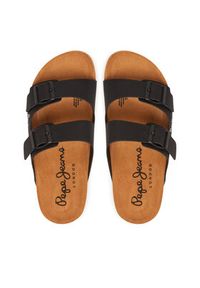 Pepe Jeans Klapki PLS90638 Czarny. Kolor: czarny. Materiał: skóra #6