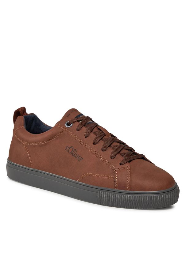 Sneakersy s.Oliver 5-13632-41 Cognac 305. Kolor: brązowy. Materiał: skóra
