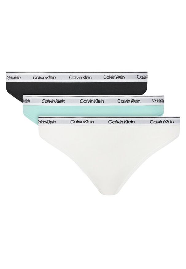 Calvin Klein Underwear Komplet 3 par stringów 000QD5209E Kolorowy. Materiał: bawełna. Wzór: kolorowy