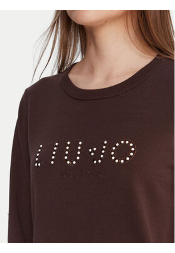 Liu Jo Sweter TF5248 MS63L Brązowy Regular Fit. Kolor: brązowy. Materiał: syntetyk