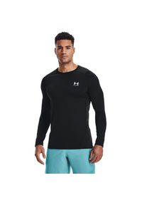Bluza męskie Under Armour HeatGear Fitted Long Sleeve. Kolor: czarny. Materiał: poliester, materiał. Długość rękawa: długi rękaw. Sport: bieganie #1