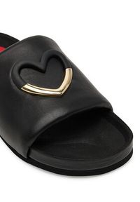 Love Moschino - LOVE MOSCHINO Klapki JA28283G1MIE0000 Czarny. Kolor: czarny. Materiał: skóra #3