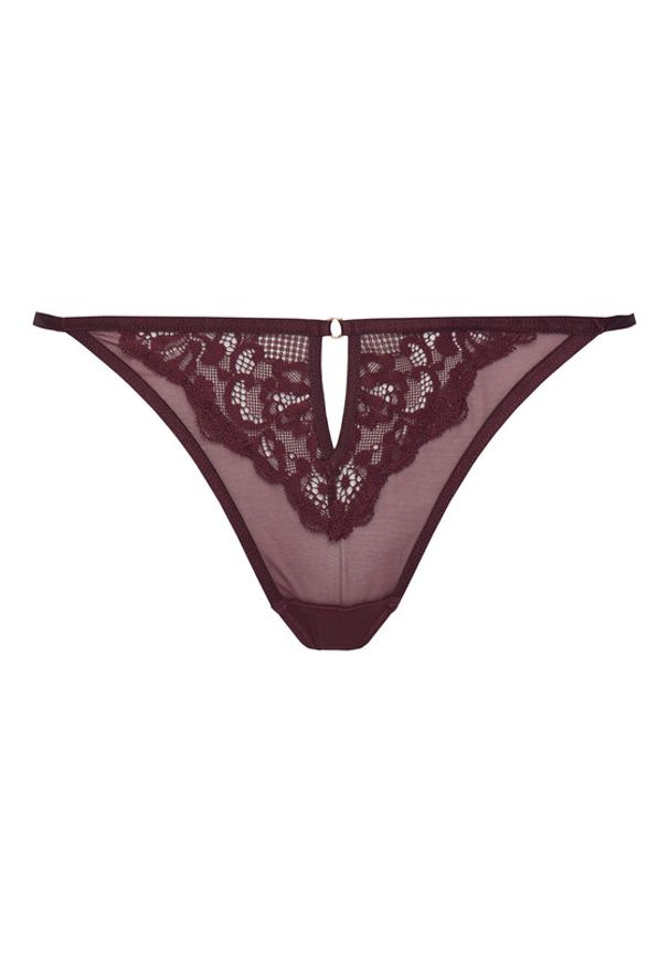 Hunkemöller Stringi 302380 Bordowy. Kolor: czerwony. Materiał: syntetyk
