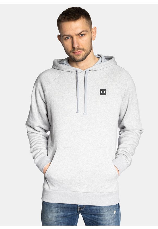Bluza męska szara Under Armour Rival Fleece Hoodie. Okazja: na co dzień. Kolor: szary. Styl: casual, klasyczny