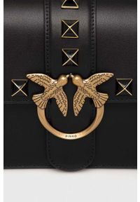 Pinko torebka skórzana kolor czarny. Kolor: czarny. Materiał: skórzane. Rodzaj torebki: na ramię #5