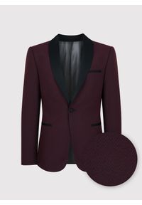 Pako Lorente - PAKO LORENTE – Marynarka smokingowa w kolorze bordowym. Okazja: na ślub cywilny, na wesele. Kolor: czerwony. Materiał: wełna, elastan, poliamid #1