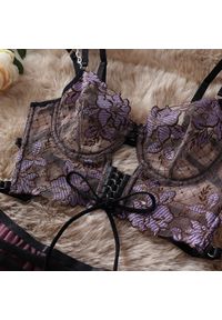 Intica - Komplet bielizny z koronką na wyjątkowe okazje Gritt. Kolor: niebieski. Materiał: koronka. Wzór: koronka #3