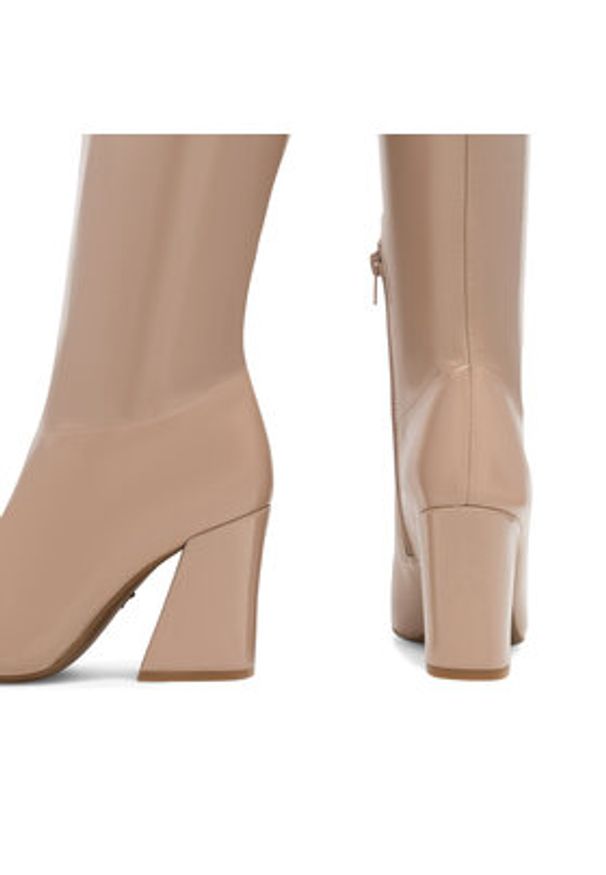 Nine West Kozaki SHARLEEZ 13196H Beżowy. Kolor: beżowy. Materiał: skóra