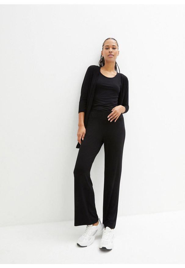 bonprix - Odzież domowa z wiskozy (kompl. 3-częściowy). Okazja: do domu. Kolor: czarny. Materiał: wiskoza