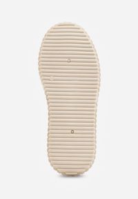 Renee - Beżowe Chunky Sneakersy VICES z Aplikacją na Platformie ze Żłobieniami Ilunatesa. Kolor: beżowy. Materiał: jeans. Wzór: aplikacja. Obcas: na platformie #6