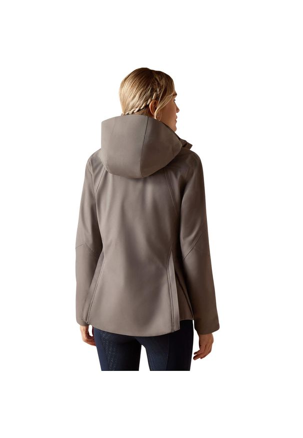 Kurtka przeciwdeszczowa do jazdy konnej z kapturem dla kobiet Ariat Coastal. Typ kołnierza: kaptur. Kolor: szary. Sport: jeździectwo