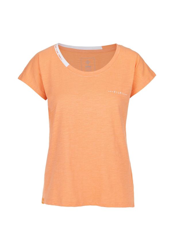 Damski bawełniany t-shirt Kilpi ROISIN-W. Kolor: różowy, pomarańczowy, wielokolorowy. Materiał: bawełna. Sport: turystyka piesza