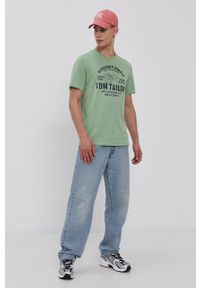 Tom Tailor - T-shirt bawełniany. Okazja: na co dzień. Kolor: zielony. Materiał: bawełna. Wzór: nadruk. Styl: casual #3