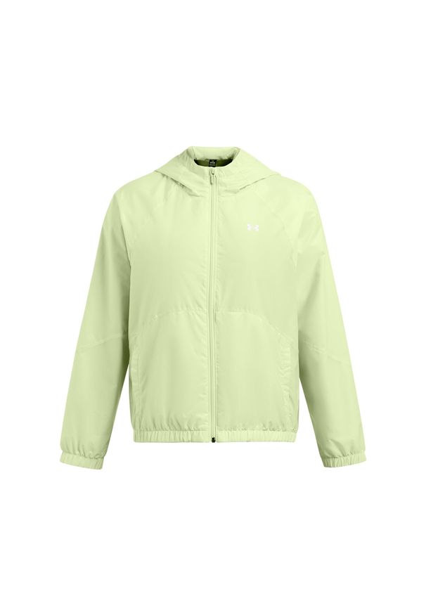 Kurtka wodoodporna damska Under Armour Rival. Kolor: zielony, biały, wielokolorowy. Materiał: tkanina. Sport: bieganie