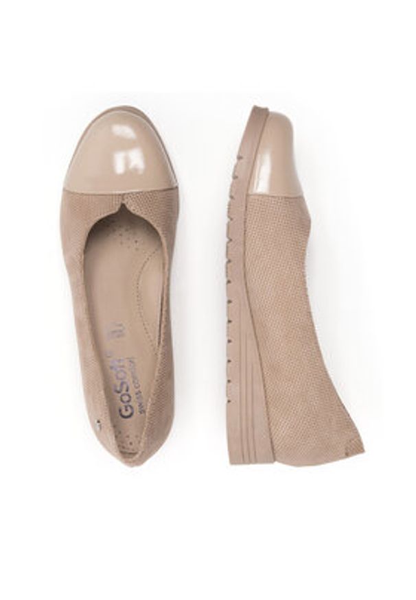 Go Soft Baleriny EST-TOMI-01 Beżowy. Kolor: beżowy. Materiał: skóra