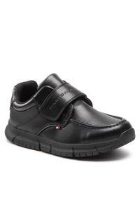 TOMMY HILFIGER - Półbuty Tommy Hilfiger Velcro Shoe T3B4-32588-0289 S Black 999. Kolor: czarny. Materiał: skóra #1