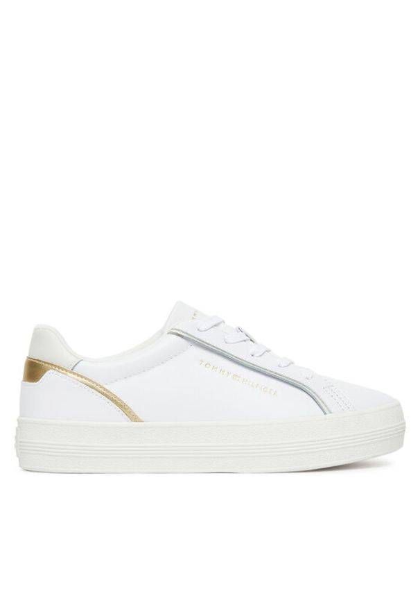 TOMMY HILFIGER - Tommy Hilfiger Sneakersy Essential Vulc Sneaker FW0FW08757 Biały. Kolor: biały. Materiał: skóra