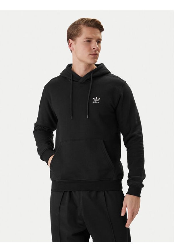 Adidas - adidas Bluza Trefoil Essentials IY4930 Czarny Regular Fit. Kolor: czarny. Materiał: syntetyk, bawełna