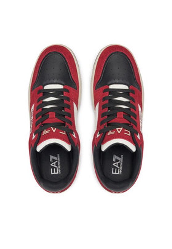 EA7 Emporio Armani Sneakersy X8X195 XK409 U269 Bordowy. Kolor: czerwony. Materiał: zamsz, skóra