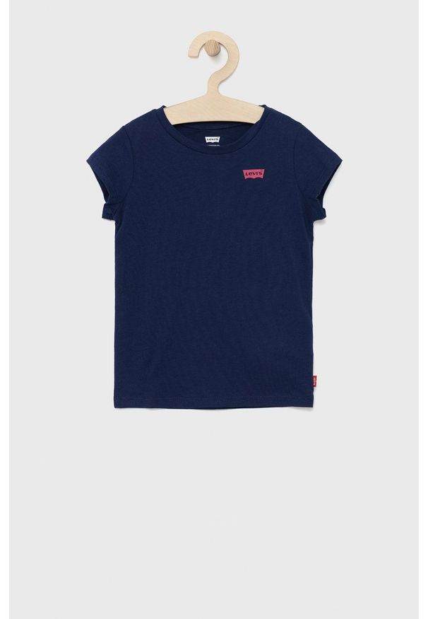 Levi's® - Levi's t-shirt bawełniany dziecięcy kolor granatowy. Okazja: na spotkanie biznesowe, na co dzień. Kolor: niebieski. Materiał: bawełna. Styl: biznesowy, casual