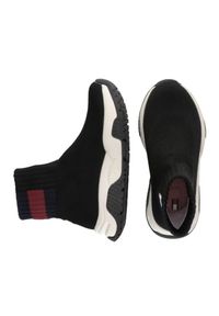 TOMMY HILFIGER - Buty Tommy Hilfiger Sock Sneaker Black W T3A9-33007-0702999-999 czarne. Zapięcie: pasek. Kolor: czarny. Materiał: materiał, tworzywo sztuczne, guma. Szerokość cholewki: normalna. Wzór: paski, aplikacja. Sezon: wiosna, jesień #2