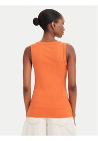Hugo - HUGO Top Datamia 50514489 Pomarańczowy Slim Fit. Kolor: pomarańczowy. Materiał: bawełna #4