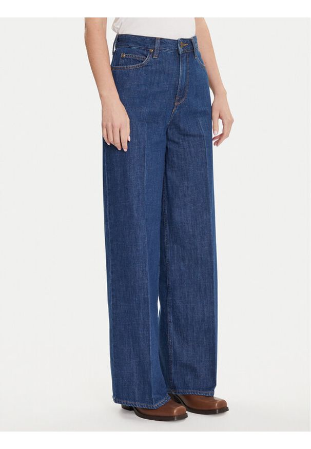 Lee Jeansy Stella 112107279 Granatowy Wide Leg. Kolor: niebieski