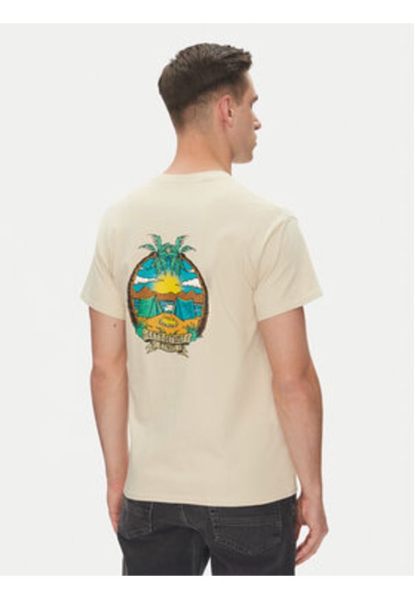 Etnies T-Shirt Camp Vibes 4130003782 Beżowy Regular Fit. Kolor: beżowy. Materiał: bawełna