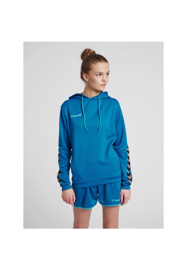 Bluza damska Hummel hmlAUTHENTIC Poly. Typ kołnierza: kaptur. Kolor: niebieski, wielokolorowy, turkusowy. Sport: fitness