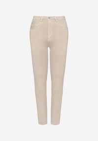 Renee - Jasnobeżowe Jeansy z Bawełny w Klasycznym Stylu Allivine. Okazja: na co dzień. Stan: podwyższony. Kolor: beżowy. Styl: klasyczny #8