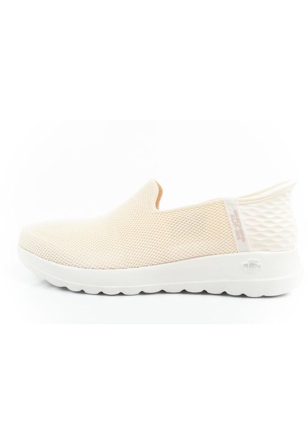 skechers - Buty sportowe damskie Skechers Go Walk Joy-Vela wsuwane SLIP-INS. Okazja: na co dzień. Zapięcie: bez zapięcia. Kolor: różowy. Materiał: dzianina. Szerokość cholewki: normalna