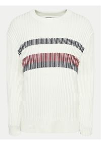 TOMMY HILFIGER - Tommy Hilfiger Sweter MW0MW37246 Écru Regular Fit. Materiał: bawełna