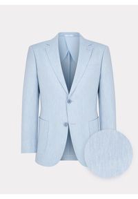 Pako Lorente - PAKO LORENTE - Niebieska marynarka męska z lnu. Kolor: niebieski. Materiał: len. Wzór: gładki. Sezon: wiosna #5