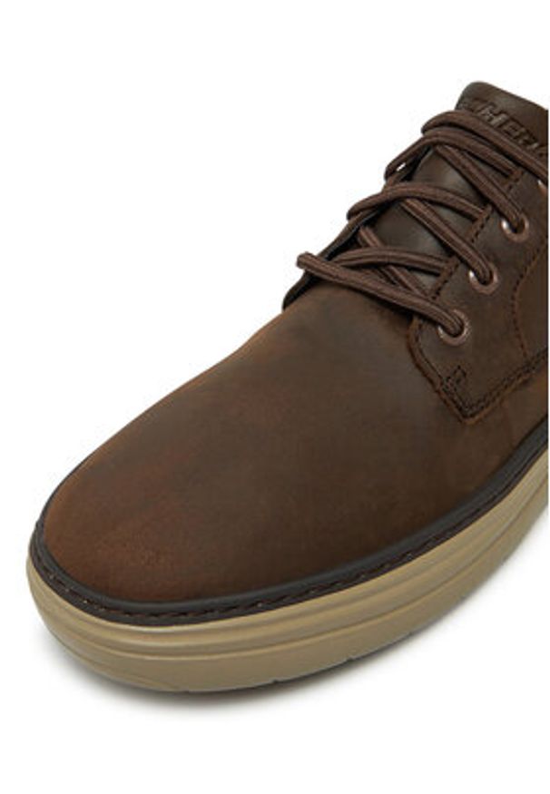 skechers - Skechers Sneakersy Hyland-Ryland 205279 Brązowy. Kolor: brązowy. Materiał: nubuk, skóra