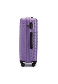 Wittchen - Średnia walizka z ABS-u z geometrycznym tłoczeniem fioletowa. Kolor: fioletowy. Materiał: poliester. Wzór: geometria #6
