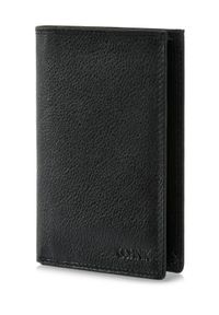 Ochnik - Czarny skórzany niezapinany portfel męski. Kolor: czarny. Materiał: skóra #5