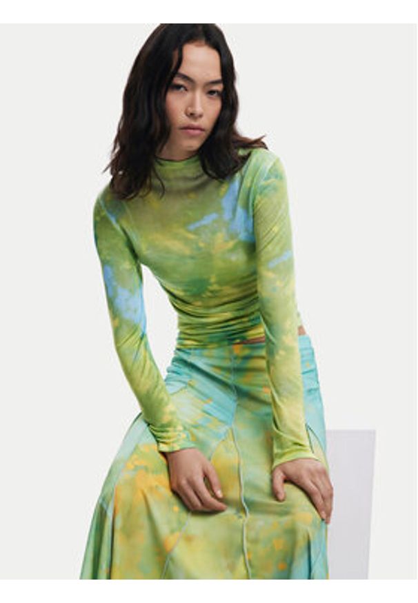 Desigual Spódnica maxi Desvanecer 25WWFK06 Zielony Regular Fit. Kolor: zielony. Materiał: syntetyk