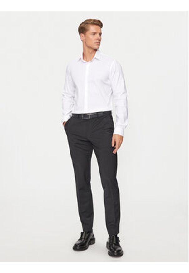 Calvin Klein Koszula K10K113182 Biały Slim Fit. Kolor: biały. Materiał: bawełna, syntetyk