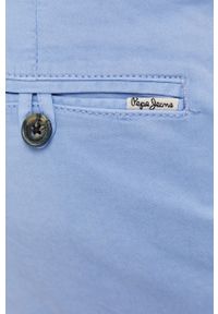 Pepe Jeans - Szorty Mc Queen. Okazja: na co dzień. Kolor: niebieski. Materiał: tkanina, bawełna, materiał, elastan. Wzór: gładki. Styl: casual #2