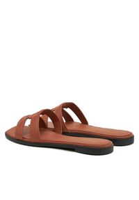 TOMMY HILFIGER - Tommy Hilfiger Klapki Th Logo Strap Mule FW0FW08671 Brązowy. Kolor: brązowy. Materiał: skóra #6