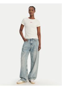 Guess Jeans T-Shirt W6GPZ3 KA0H1 Écru Slim Fit. Materiał: bawełna #2