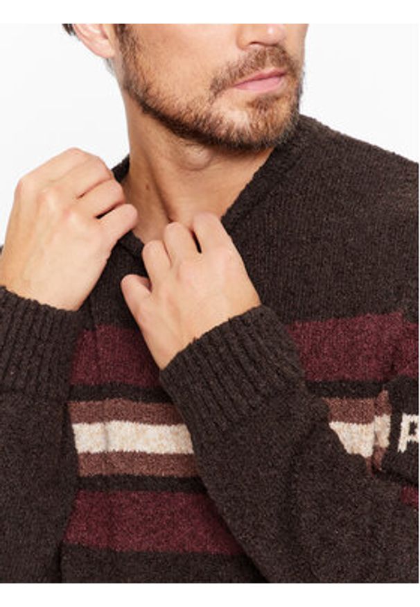 Pepe Jeans Sweter Scott PM702370 Brązowy Regular Fit. Kolor: brązowy. Materiał: bawełna