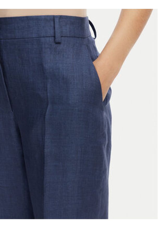 Weekend Max Mara Spodnie materiałowe Malizia 2615131112 Granatowy Regular Fit. Kolor: niebieski. Materiał: len