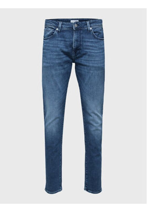 Selected Homme Jeansy Leon 16087777 Niebieski Slim Fit. Kolor: niebieski